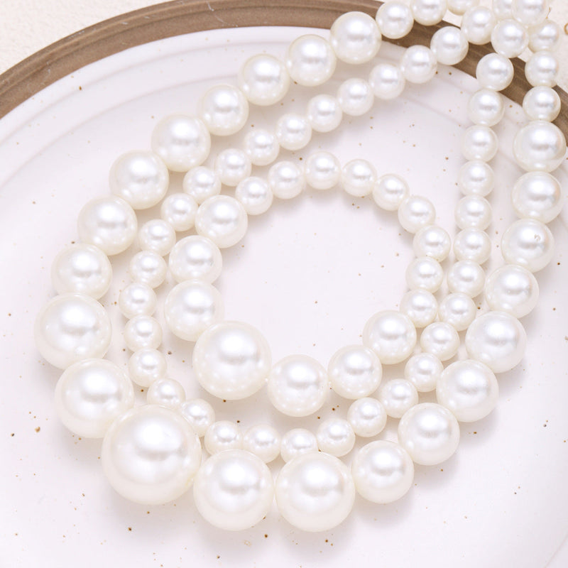 Large Big Pearl Bead Necklace Bracelet Set Women's Jewelry Sets