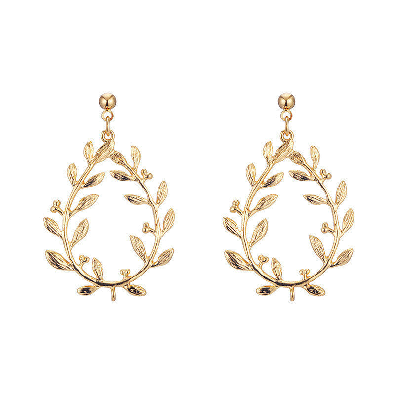 Leaf Laurel Wreath Dangle Earrings