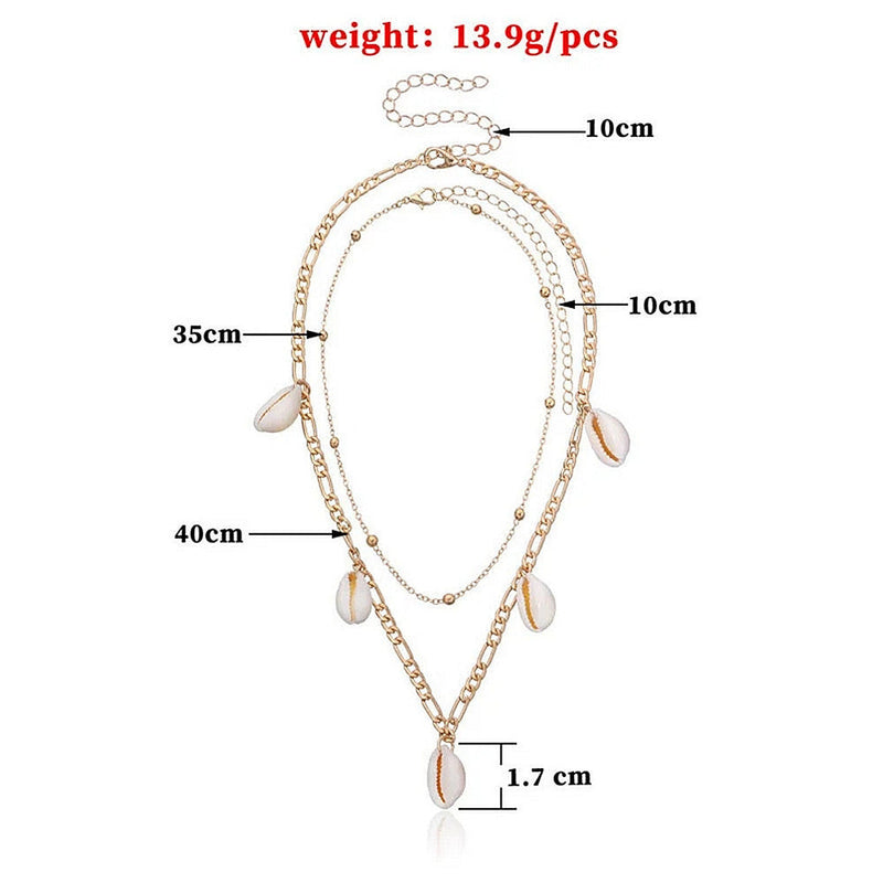 Shell Layer Chain Necklace