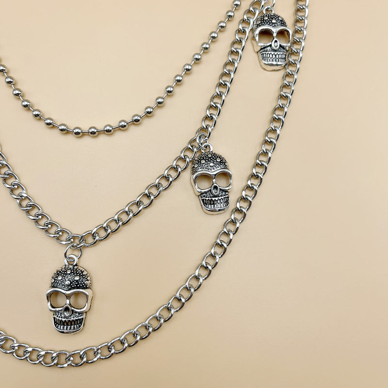 Punk Rock Skull Decoration Double Layers Jeans Chains Pants Chain