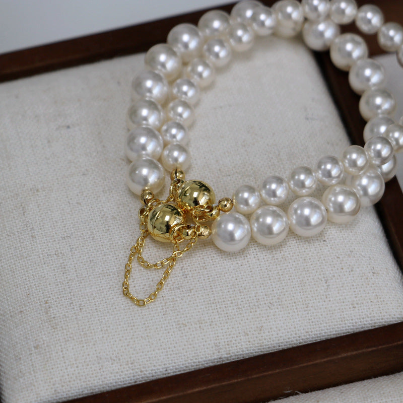 Glass Pearl Bracelet Woman Magnet Clasp