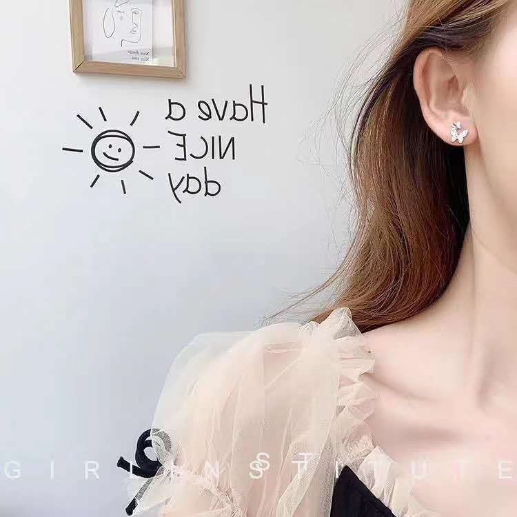 Double butterfly Rhinestone Stud Earring