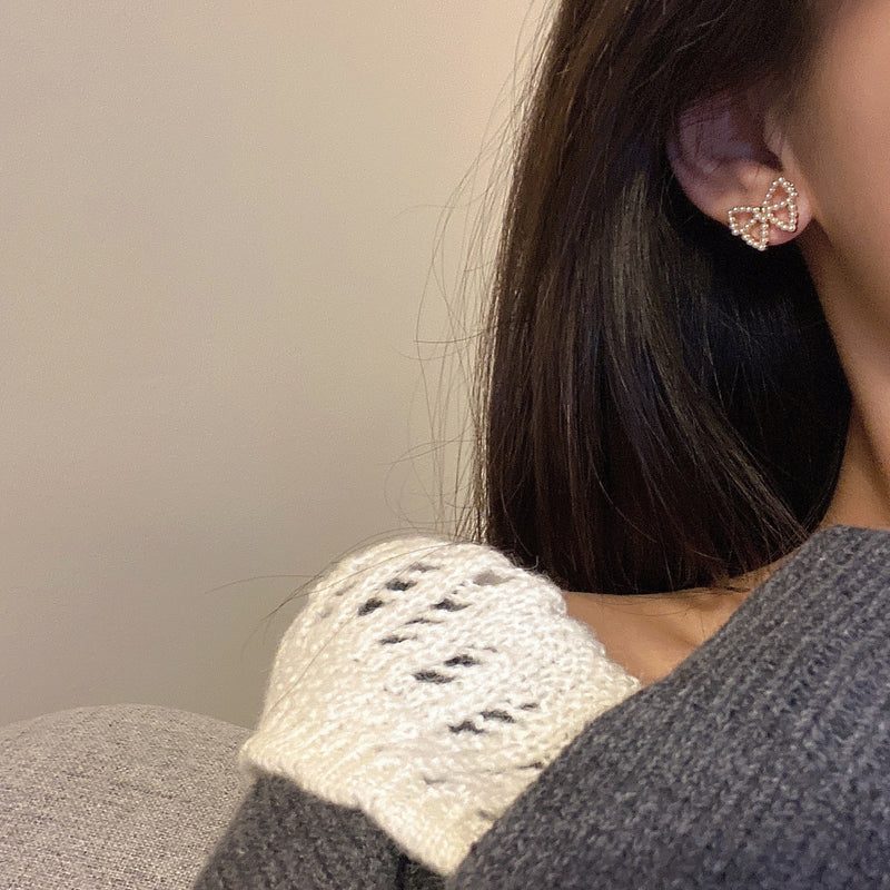 Fashion Party Bow Pearl Earrings