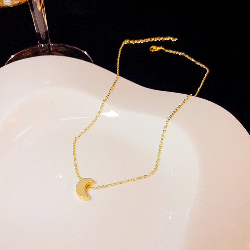 Crescent Shaped Pendant Necklace