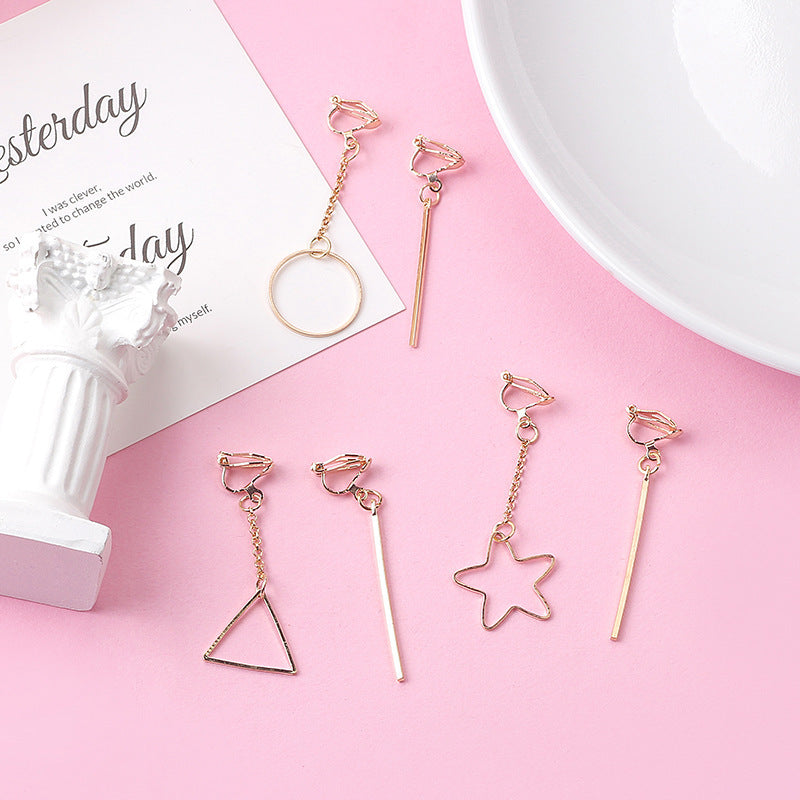 Geometric Triangle Tassel Earrings