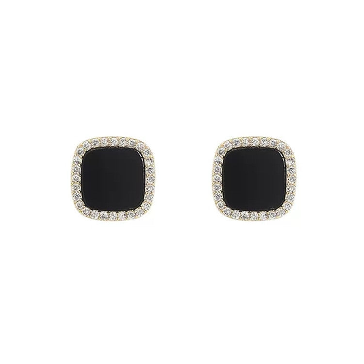Rhinestone Geometric Vintage Square Earrings