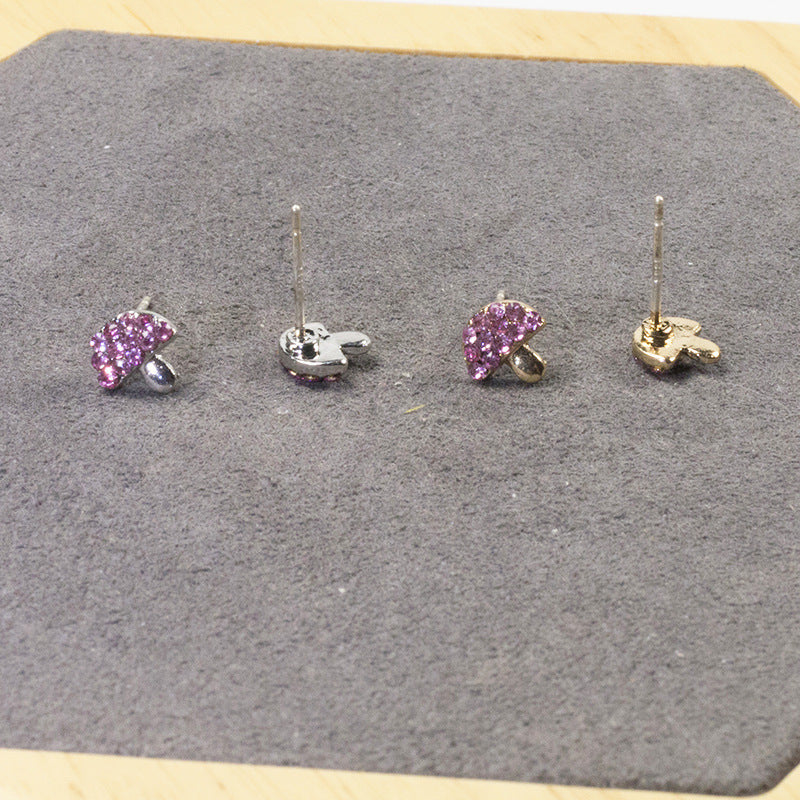 Mushroom butterfly stud earrings set