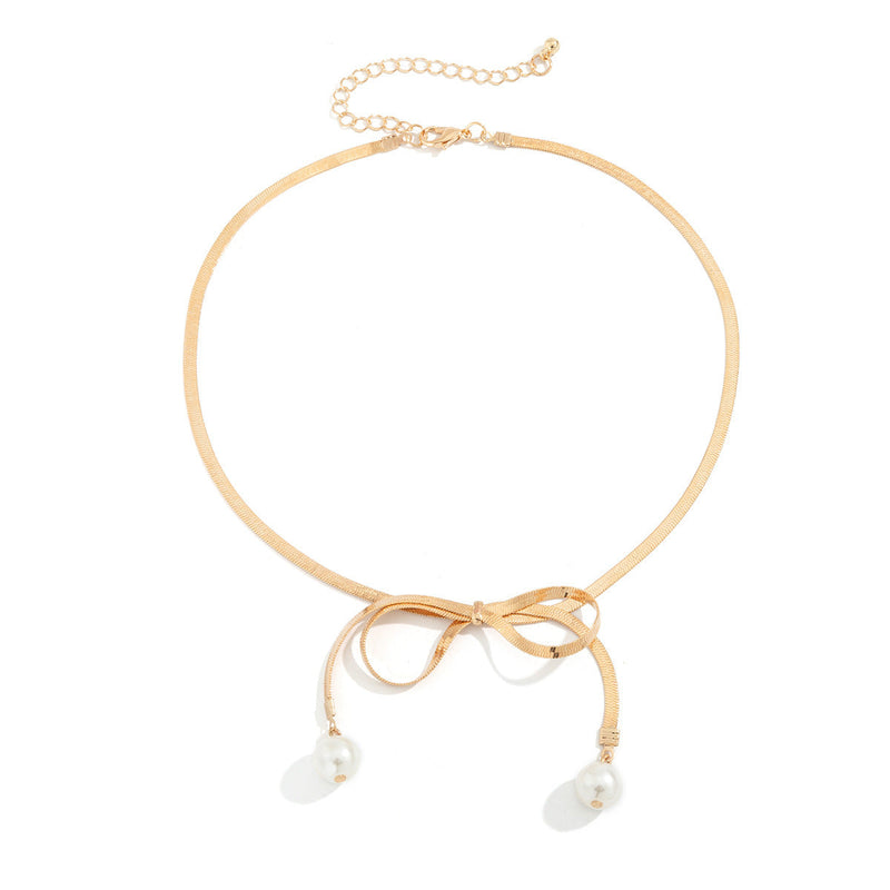 Snake Chain Choker Pearl Pendant Necklaces