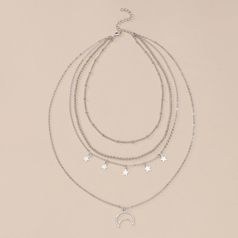 Star Moon Multilayer Necklace Clavicle Chain