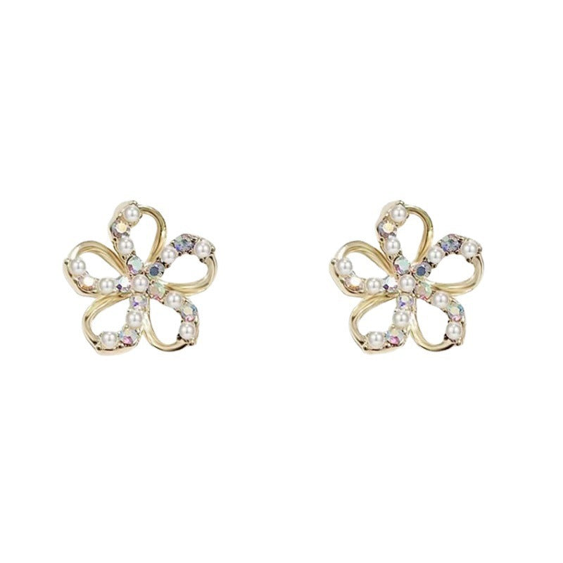 Fashion Crystal Flower Stud Earrings