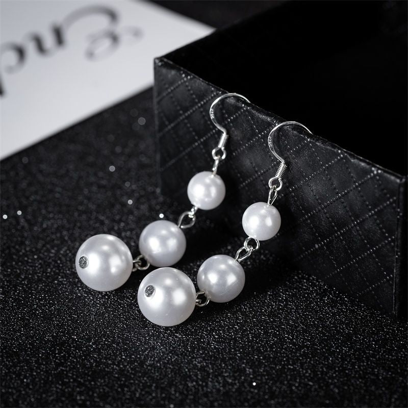 Pearl Beaded Hook Earrings for Women