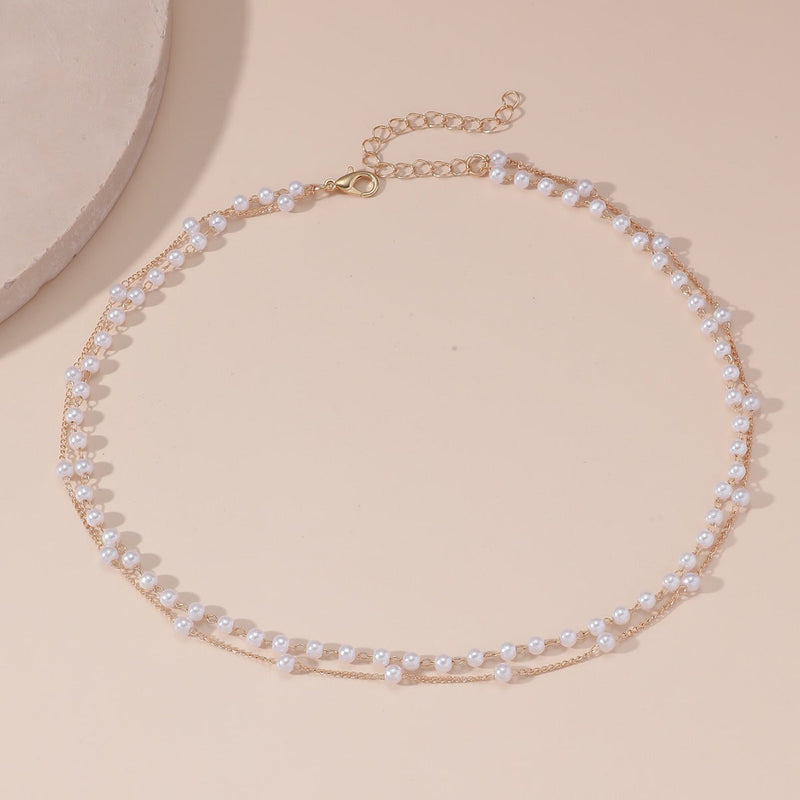 Pearl Pendant Multi-layer Necklace