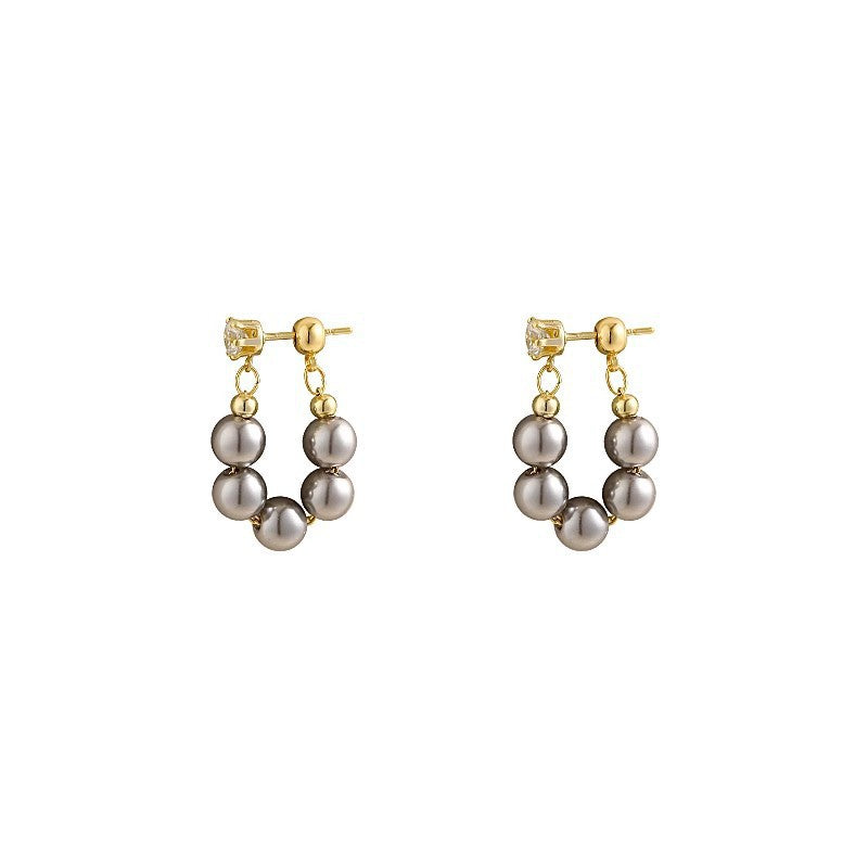 Pearl Beaded Stud Earrings