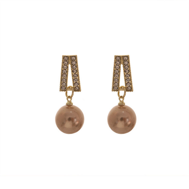 Imitate Pearl Geometric Earrings