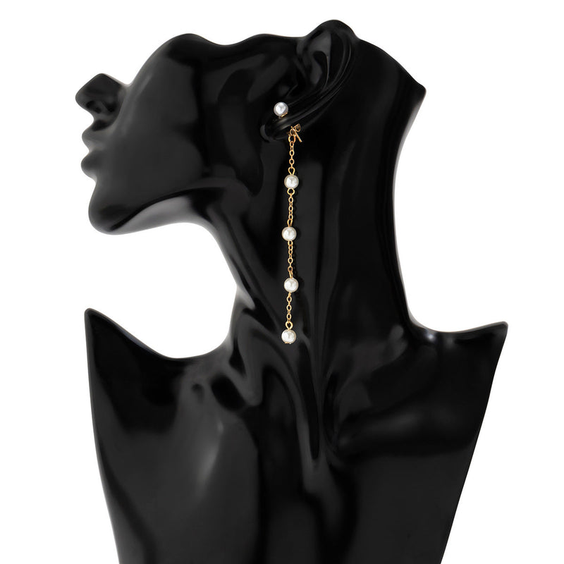 Elegant Imitation Pearl Chain Wed Bridal Jewelry Set