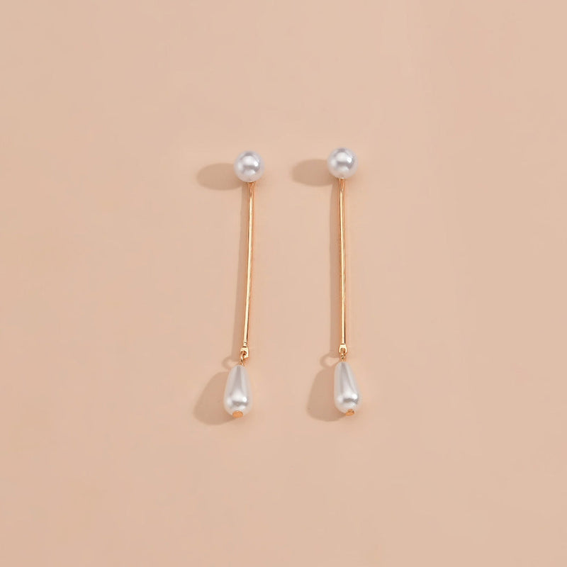 Imitation Pearl Tassel Earrings