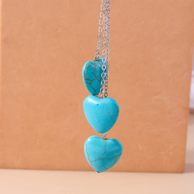 Turquoise Water Drop Chain Necklace