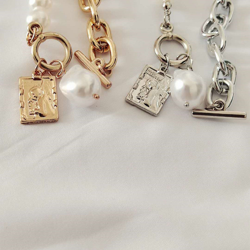 Punk Jewelry Cuban Baroque Pearl Pendant Necklaces