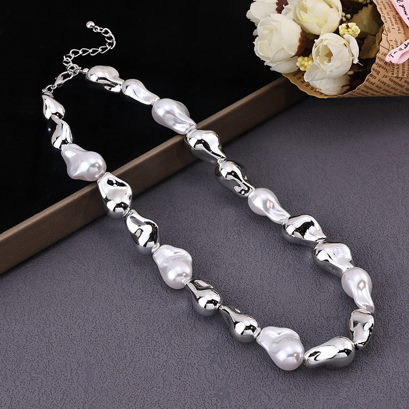 Irregular Pearl Pendant Necklace for Women