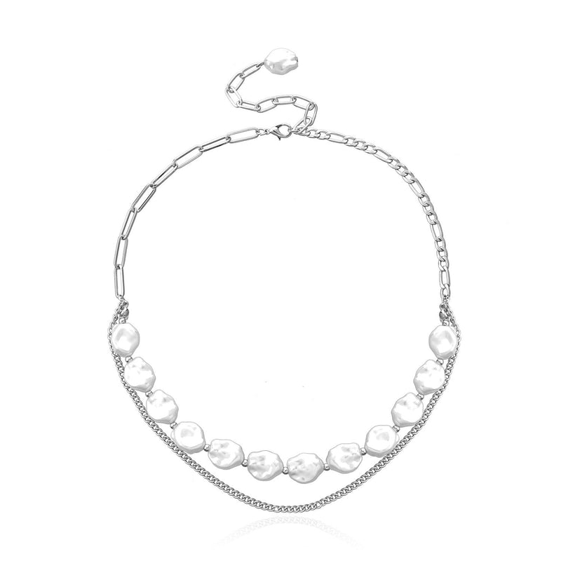 Double Layers Irregular Pearl Necklace