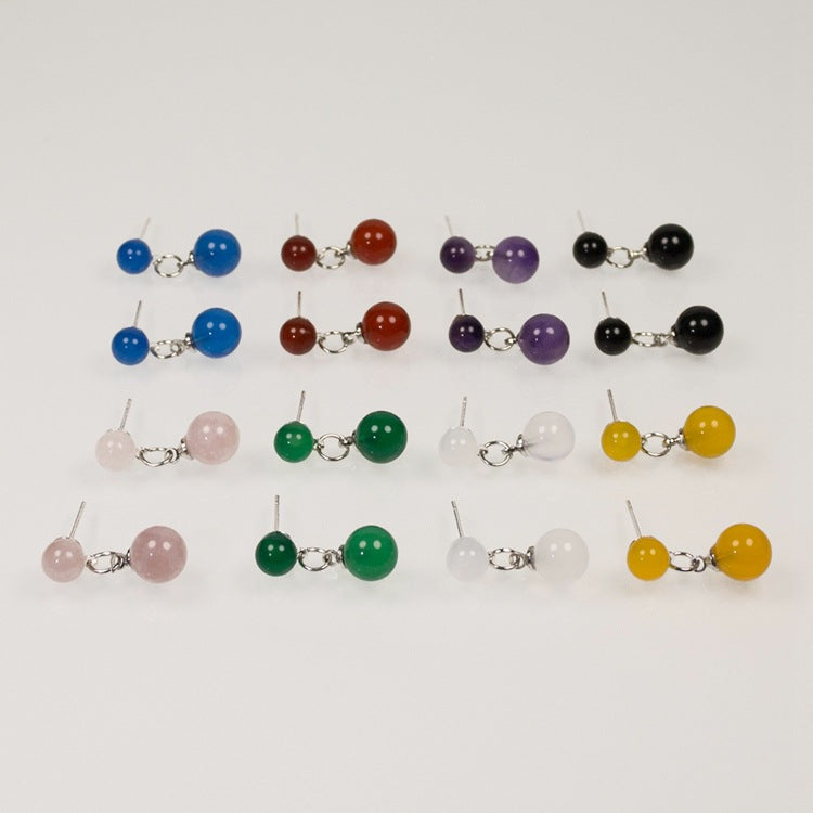 Multicolor Natural agate Raw Stone Earrings