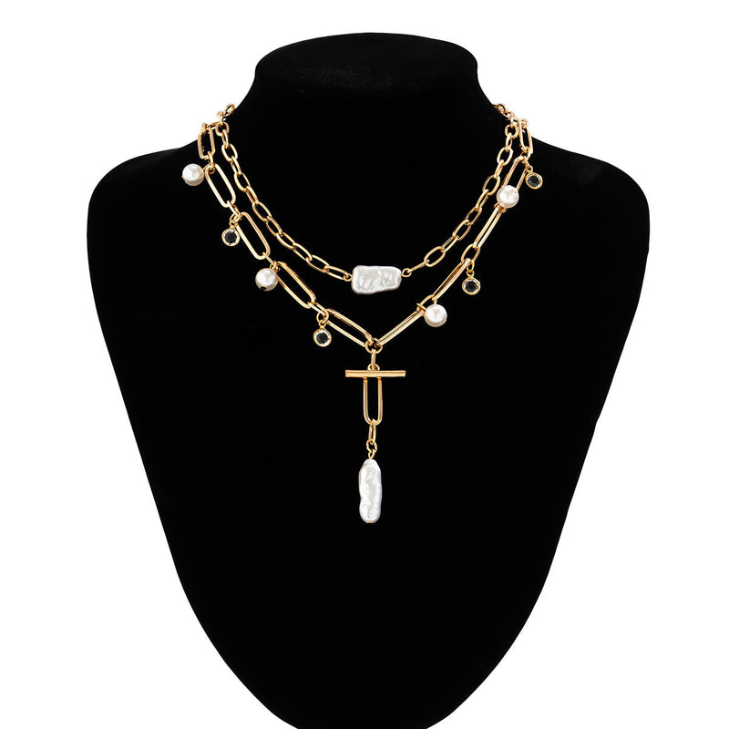 Baroque Irregular Choker Pearl Chain Necklace