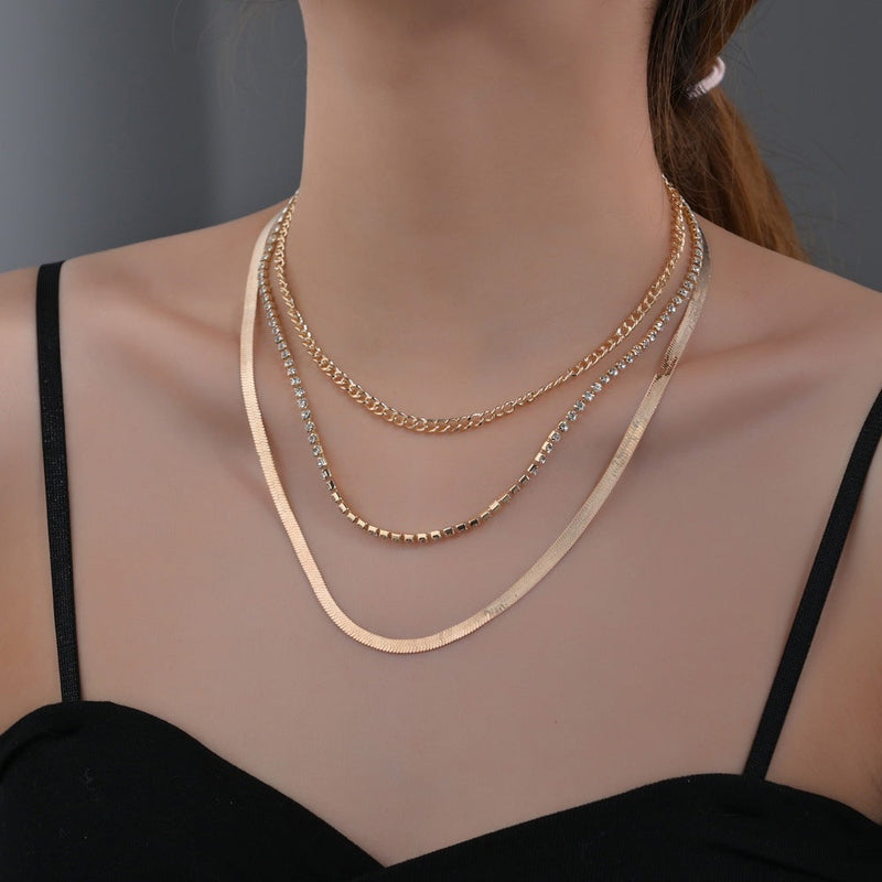 Multi-layer Layers Women Snake Chain Necklace