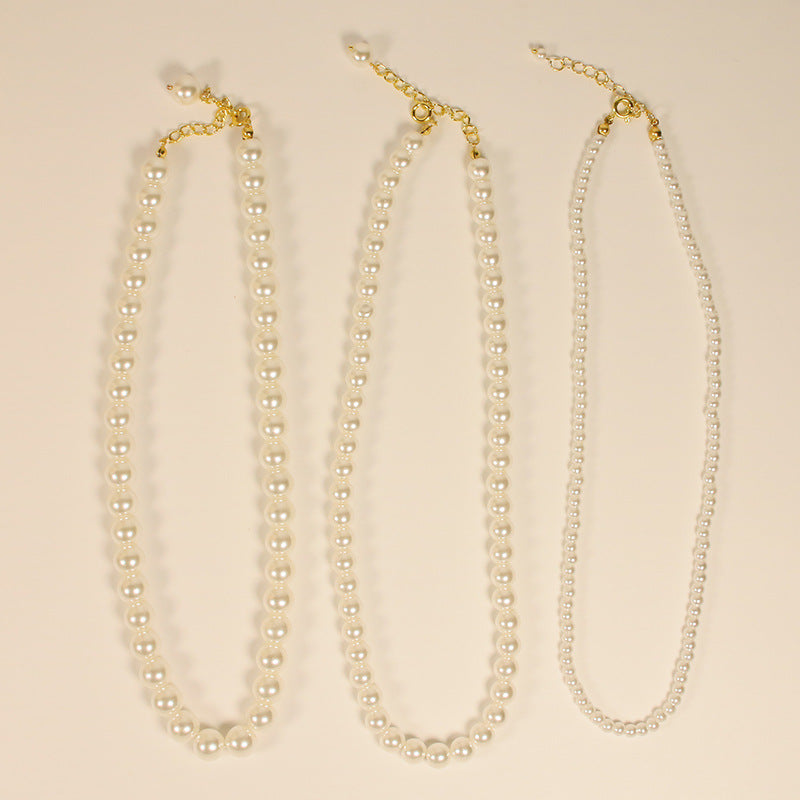 Glass Pearl Necklace Jewelry Summer Choker Jewelry