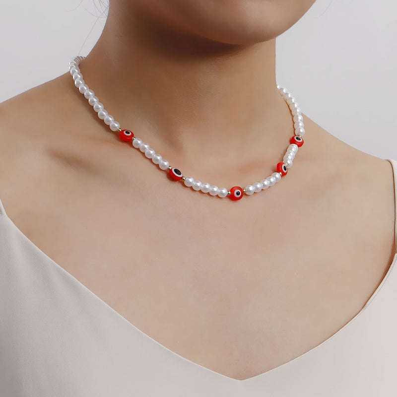 Love Imitation Beaded Pearl Necklace