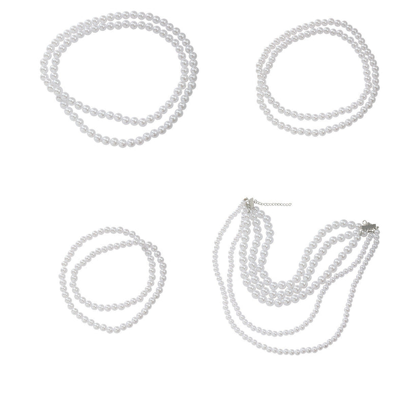 Simple Multi-layer Pearl Women Necklace Long Sweater