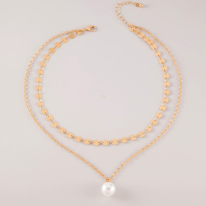 Coin Pendant Bamboo Chain Necklace