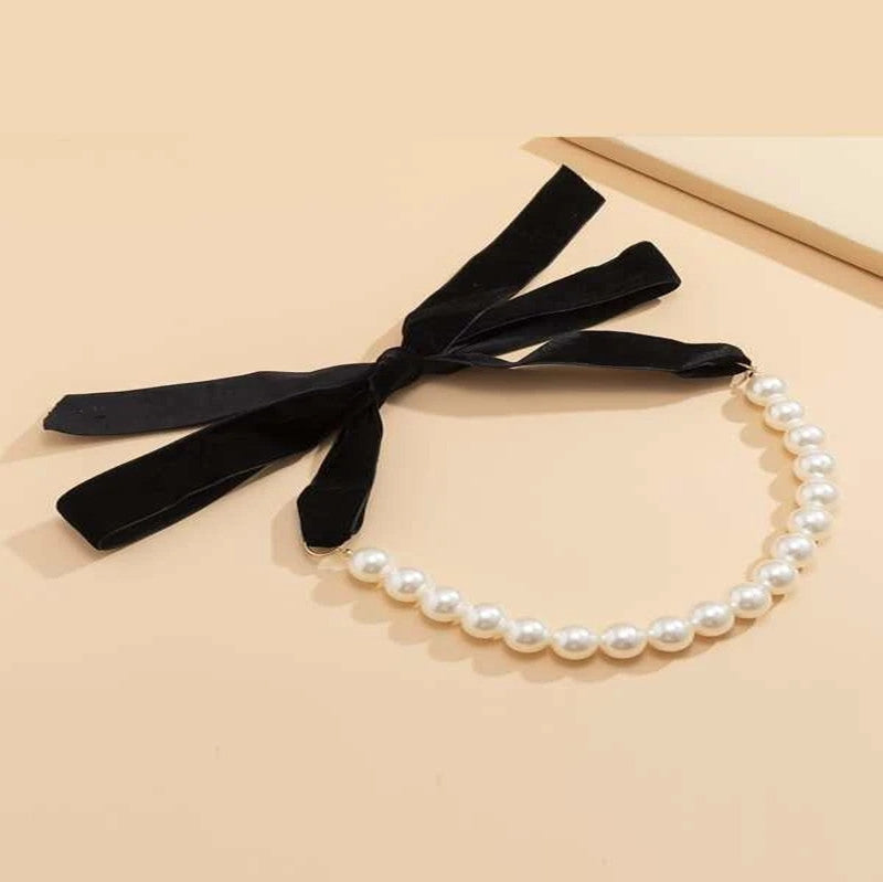 Black Rope Chain Women Jewelry Pearl Necklaces
