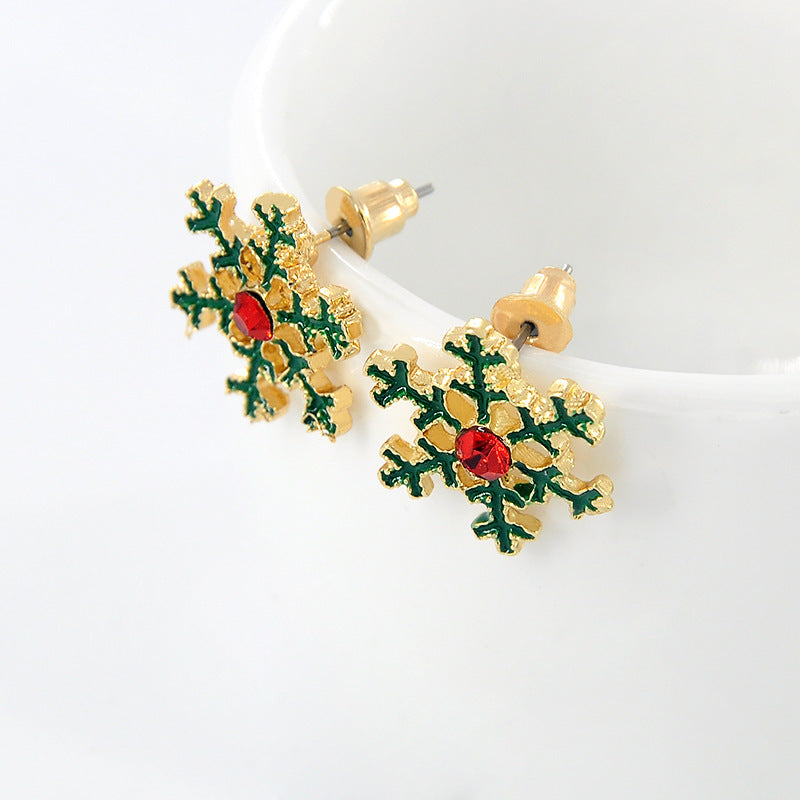 Christmas Enamel Snowflake Earring