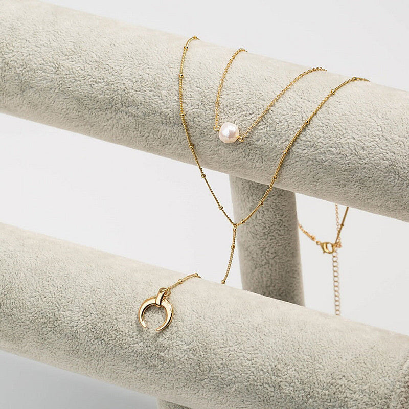 Imitation Pearl Tassels Necklace