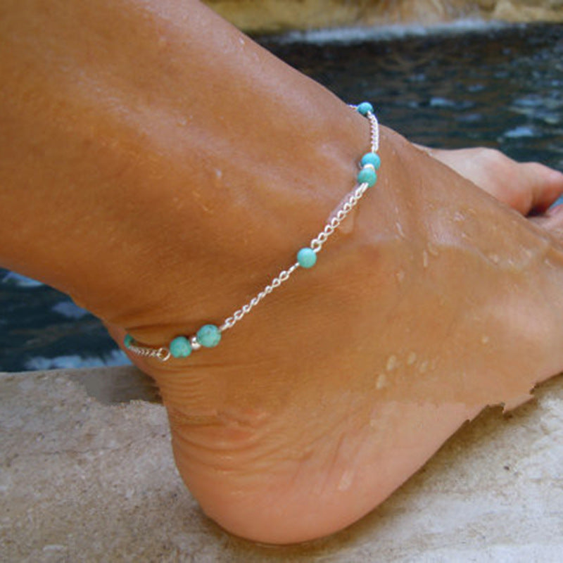 Turquoise Stone Beads Anklet Jewelry