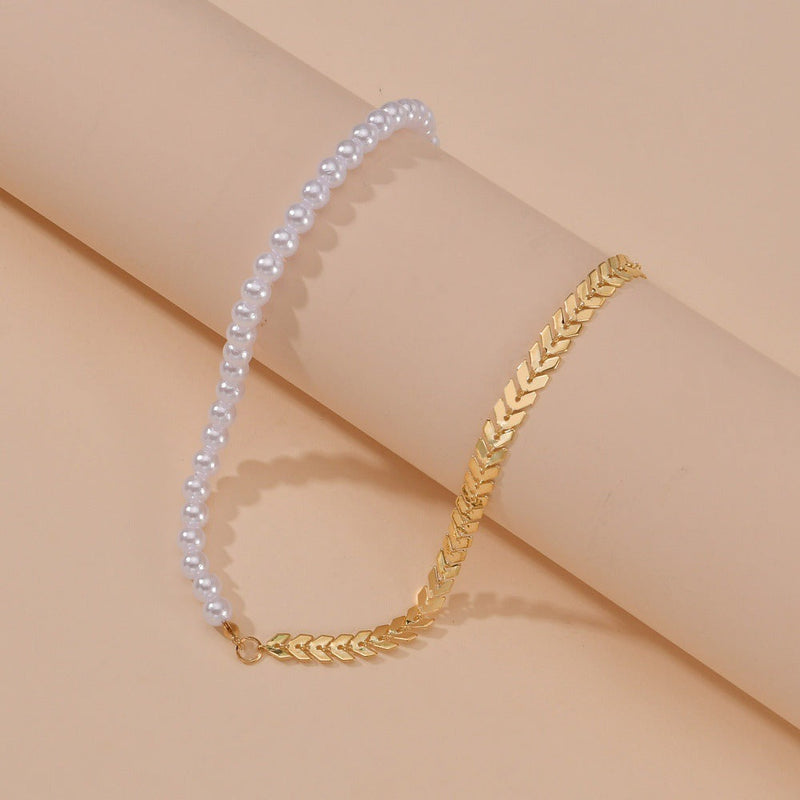 Elegant Pearl Chain Necklace
