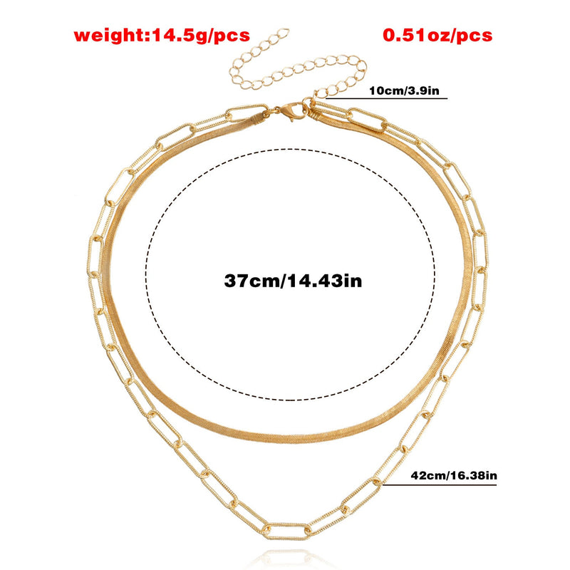 Multi Layer Snake Chain Clasp Necklace