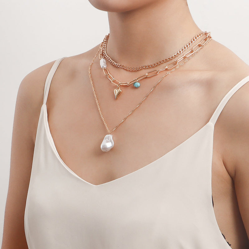 Multi Layer Heart Pendant Necklace