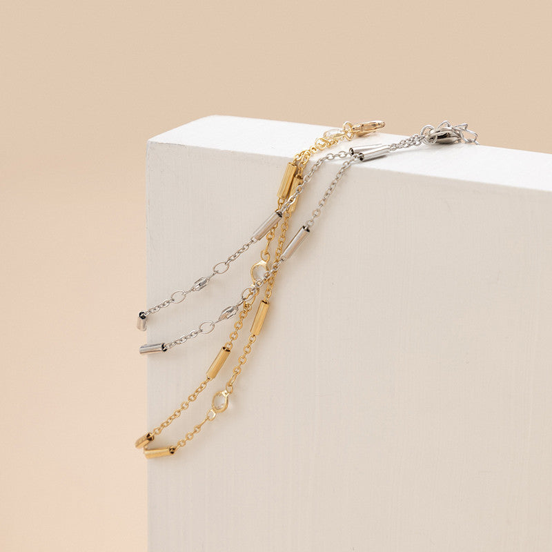 Layer Curb Link Ankle Bracelets