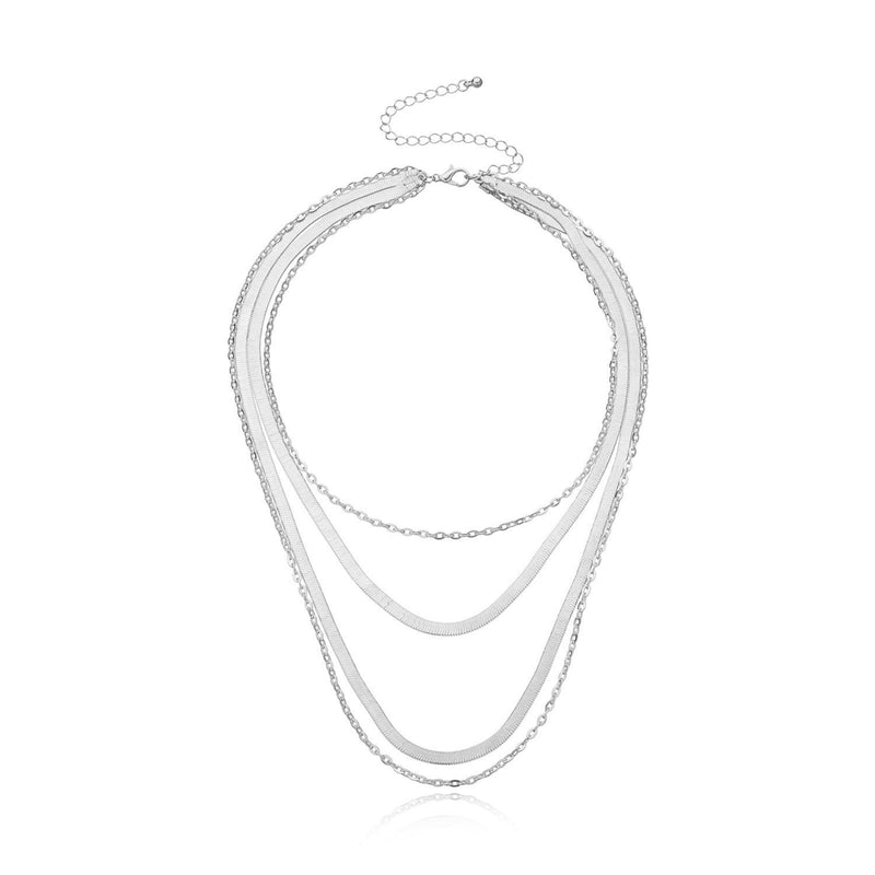 Multi Layer Snake Bone Chain Necklace Choker for Women