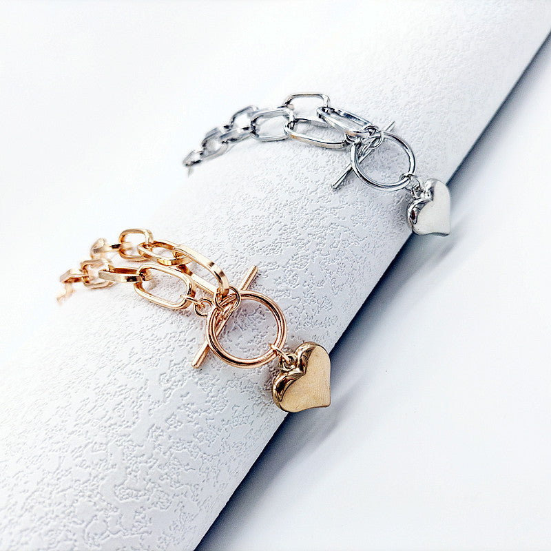 Heart Shape Pendant Chunky Chain Necklace