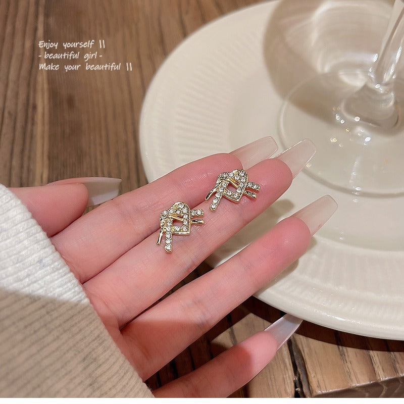 Romantic Heart Rhinestone Earrings