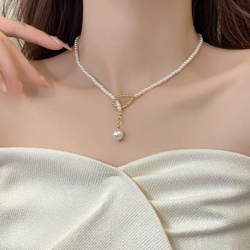 Pearl Choker Necklace Glass Pearls Jewelry Women Wedding Accessories