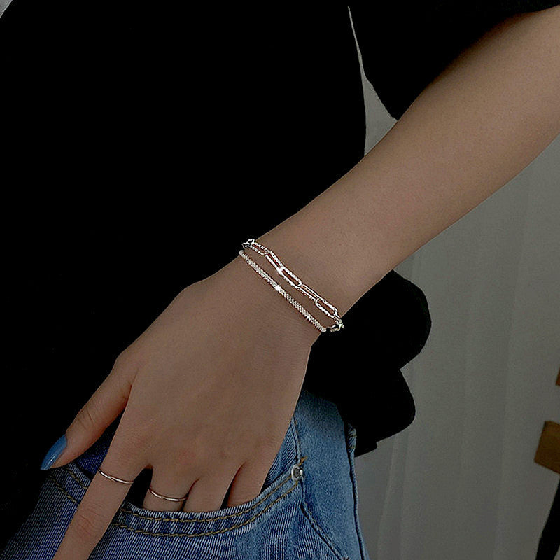 Layered Paperclip Chain Bracelets