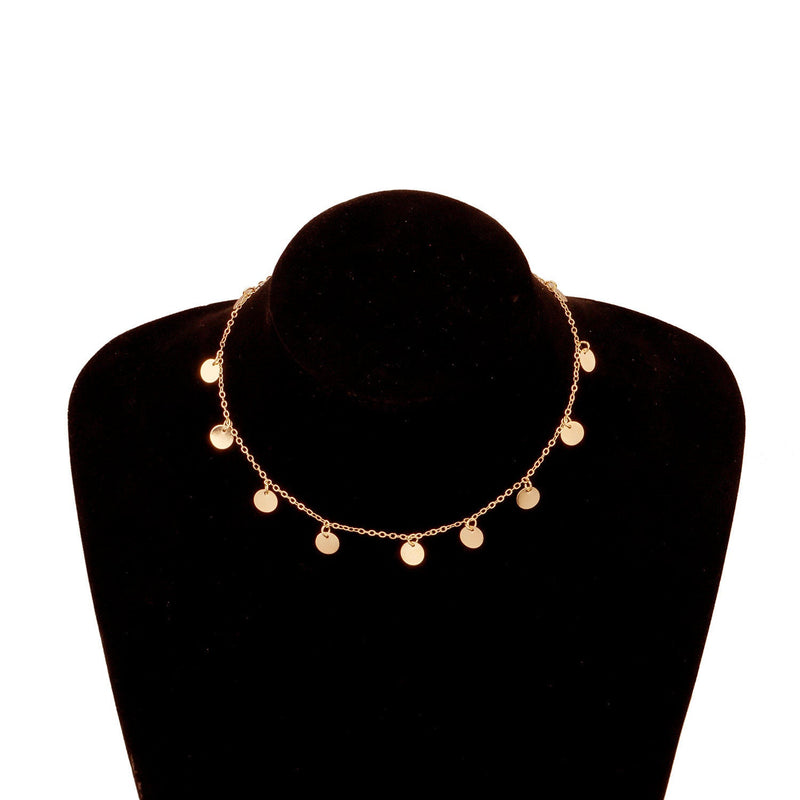 Multi Round Small Disc Charm Necklace