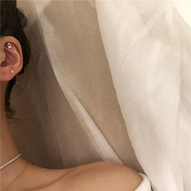 Inlaid Crystal Rhinestone Star Earrings