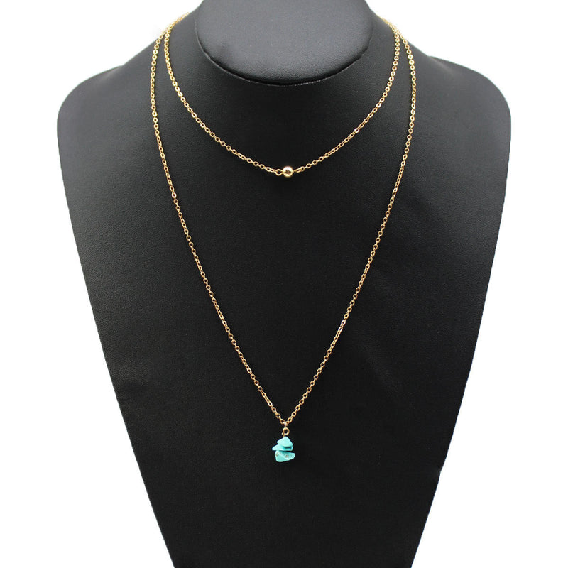 Gemstone Nature Stone Chain Necklace