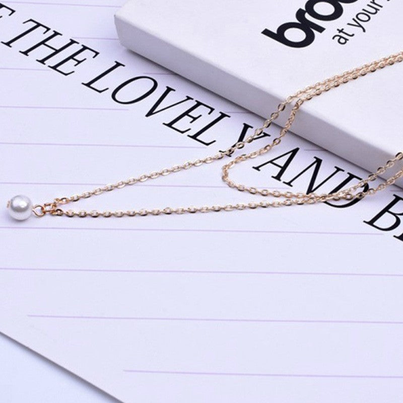 Simple Design Pearl Pendant Necklace