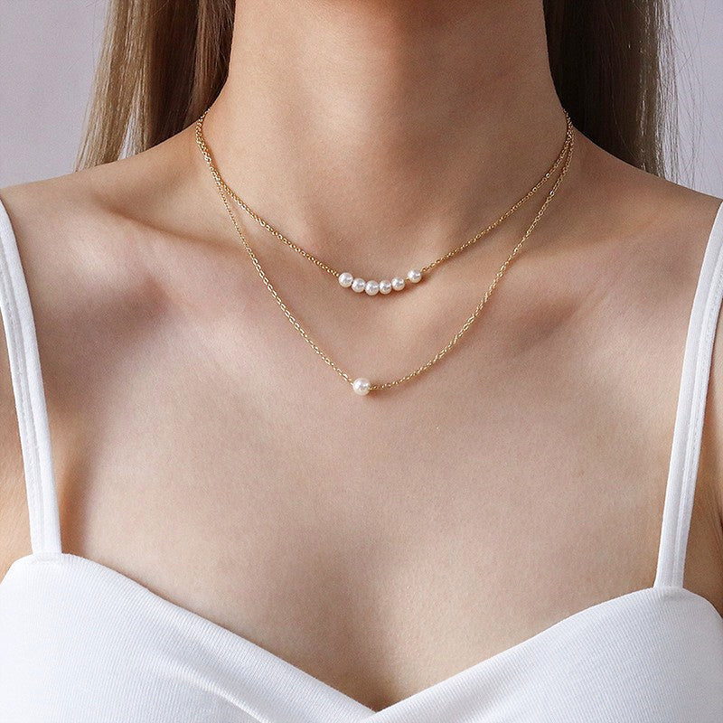 Floating Pearl Choker Necklace Women