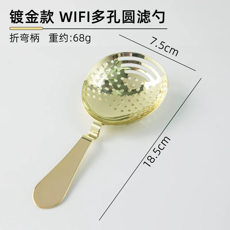 304 Stainless Steel Ice Filter Spoon-Shaped Ice Strainer Creative Cocktail Bar Filter Partition Ice Filter Cocktail Ice Cube